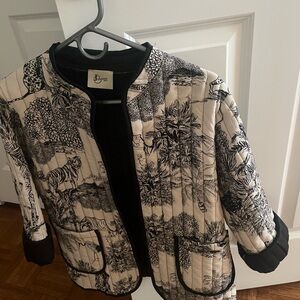 Black and White Jungle Print Women's Jacket